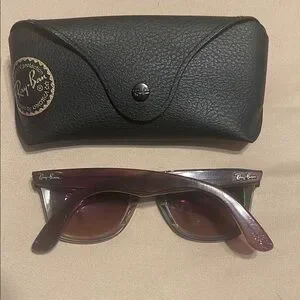 Ray-Ban Maroon Sunglasses with Black Case Ray-Ban | Accessories | Rayban Burgundy Sunglasses With  main image 2